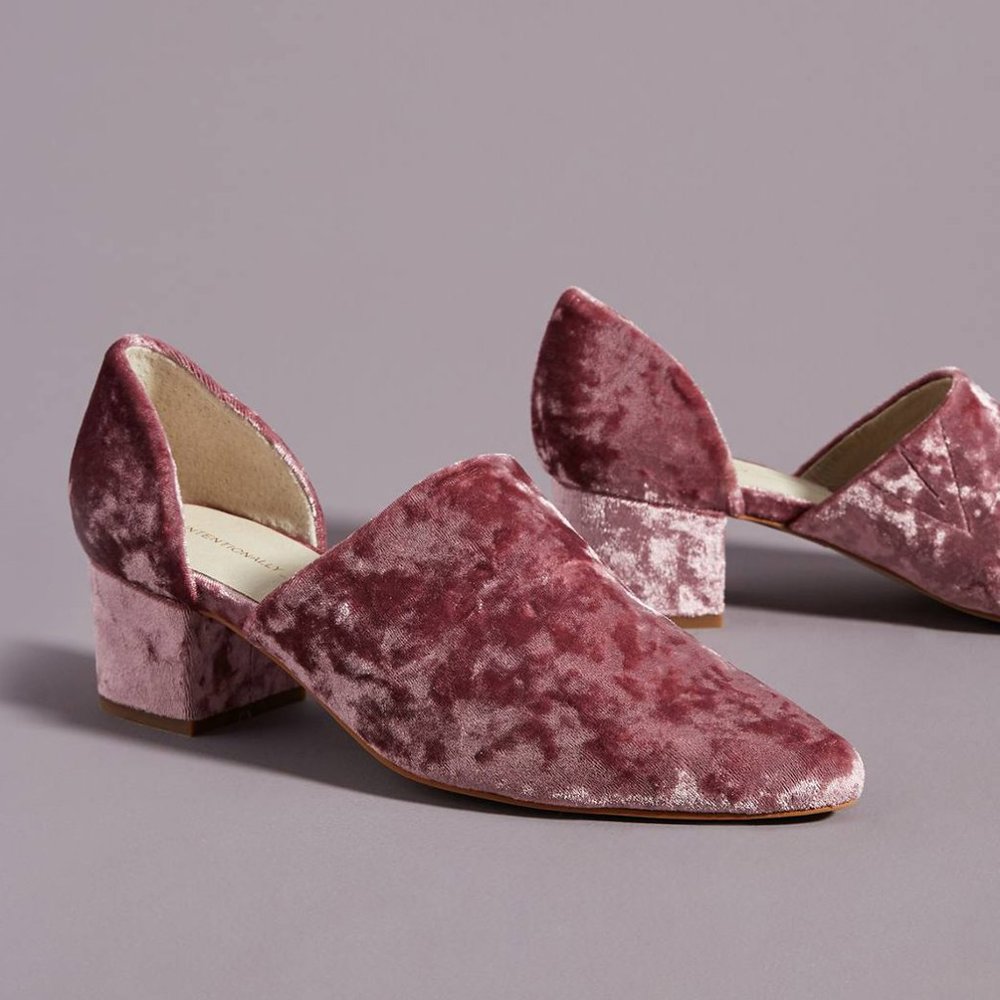 Intentionally Blank Perf Velvet Heels - Picture 3 of 10